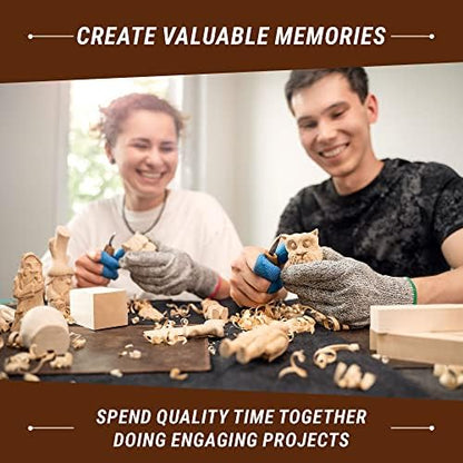 BeaverCraft Wood Carving Kit for Beginners S16 – Whittling Knives Sloyd, Chip Wood Carving Knife, Basswood Blocks for Carvers - Whittling Tools Set - Image 6