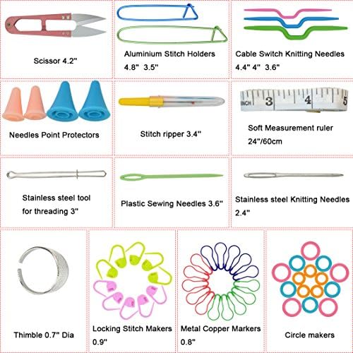 Dxhycc New Basic Knitting Tools Accessories Supplies with Case Knit Kit Lots - Image 2