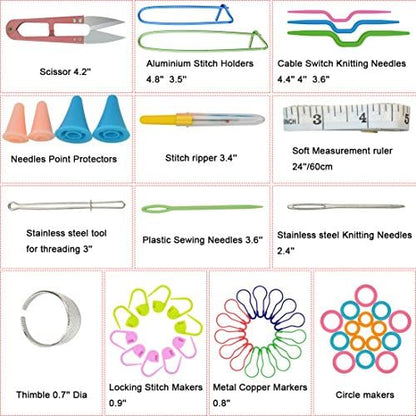Dxhycc New Basic Knitting Tools Accessories Supplies with Case Knit Kit Lots - Image 2
