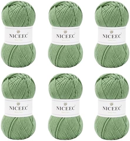 NICEEC 300g Soft Assorted Colors Yarn 100% Acrylic 870yds -Willow by NICEEC