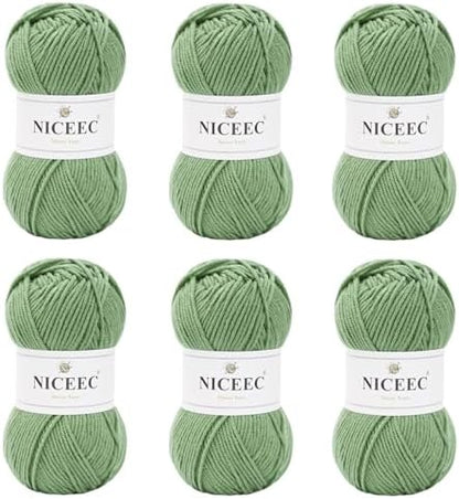 NICEEC 300g Soft Assorted Colors Yarn 100% Acrylic 870yds -Willow by NICEEC