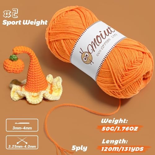 24 Pack 100% Milk Cotton Yarn for Crocheting, 1200g/3150yd Baby Yarn for Crocheting Soft, Fuzzy 5 Ply Cotton Crochet Amigurumi Yarn for Puzzle/Clothes&Crafts(Set B) - Image 3