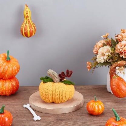 BEUNITONE Crochet Kit for Beginners-1 Set Halloween Pumpkin Crochet Kit,Craft Knitting Crocheting Kits,Learn to Crochet,Include Knitting Yarn,Hook,Instruction,Complete Tools,Holiday Gift - Image 5
