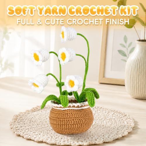 Crochet Kit for Beginners, Crochet Plant Kit,Knitting Kit (Bell Orchid) - Image 5