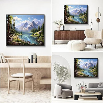 Landscape Paint by Numbers for Adults with Framed Canvas - Wooden Easel - Image 7