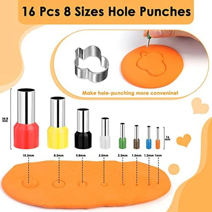 Polymer Clay Cutters for Earrings Making, 705 PCS Clay Cutters Set with 49 Shapes Stainless Steel Clay Cutter Tools, 640 PCS Jewelry Accessories, 16 Circle Shape Earring Cutters for Polymer Clay - Image 4