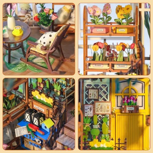 Book Nook Kit for Adults Teen, Miniature House Kit Garden Dolhouse - Image 5