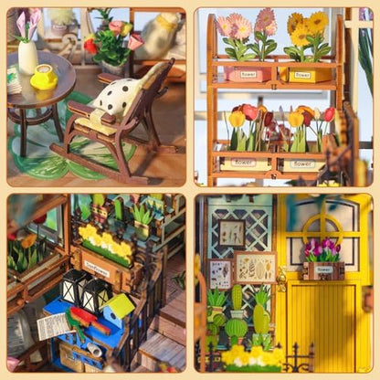 Book Nook Kit for Adults Teen, Miniature House Kit Garden Dolhouse - Image 5