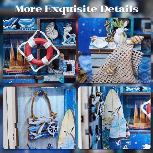 Book Nook Kit - Beach Corner DIY Miniature House Dollhouse Booknook Kit - Image 5