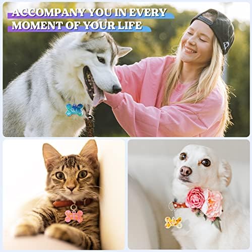 LET'S RESIN Pet Tag Resin Molds Silicone, Cat Dog Tag Molds for Epoxy Resin & UV Resina 2'' & 1.7'', Bone Shape Resina Keychain Molds with 10Pcs Key Ring & 10pcs Jump Ring, DIY Keychain Pendant Crafts - Image 3