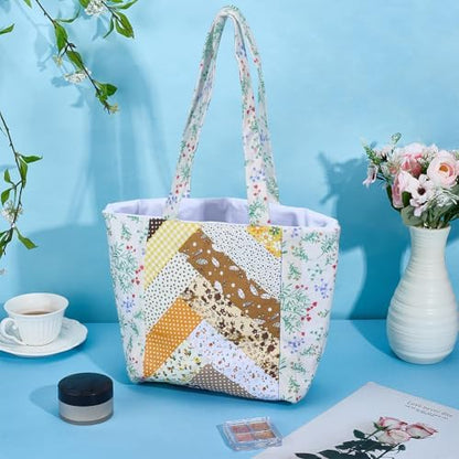 WEBEEDY DIY Quilt Tote Bag Kit for Adult Beginners Handmade Small Shoulder Bag Kit with Video Tutorial,9 Styles Fabrics,Quilting Tools for DIY Sewing Patchwork Craft Valentine's Day Birthday Gift - Image 5