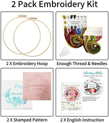 Nuberlic 2 Pack Funny Embroidery Kit for Beginners Adults - Image 2