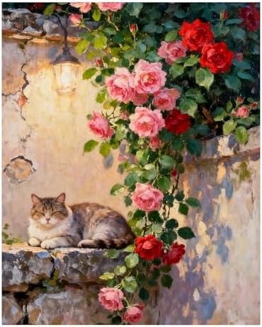 Reivworl Cat Paint by Numbers Kits for Adults, Cat Paint by Number for Adult, Painting by Number Kits for Gifts and Wall Decor 16x20Inch by Reivworl