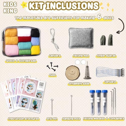 KIDS KING Needle Felting Kit for Beginners & Adults – 6 Piece of Shiba Inu Plush Dolls DIY with Instruction, Material Tools: Wool, Needles, Felting Pad, Arts & Craft Set for Handicraft Beginners - Image 2