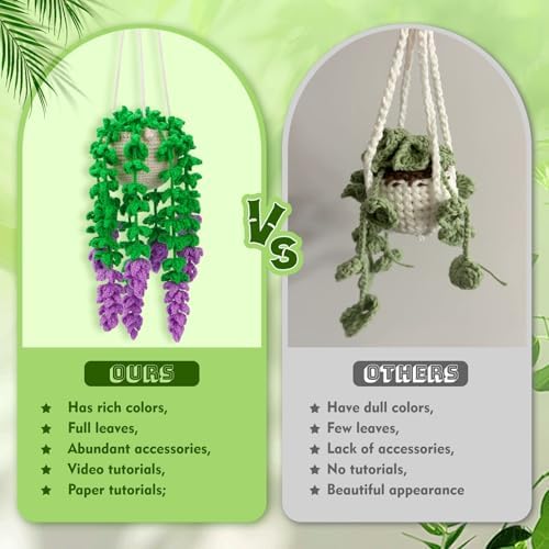 Kogyxe Crochet Kit for Beginners Crochet Hanging Plant with Video Tutorials - Image 5