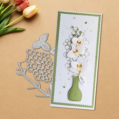 Lapoo Flowers Cutting Die for Scrapbooking - Durable Metal Cutting Die for DIY Scrapbook Photo Album Decorative Paper Card, Metal Card Making Supplies (Flowers in The Vase 4.3 x 4.3 in) by LAPOO