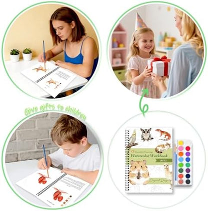 Watercolor Workbooks for Adults Beginners & Teens, 16 Colors 15 Beautiful Paintings, Pre-Outlined Designs, Easy Watercolor Art Book（Pet） - Image 6