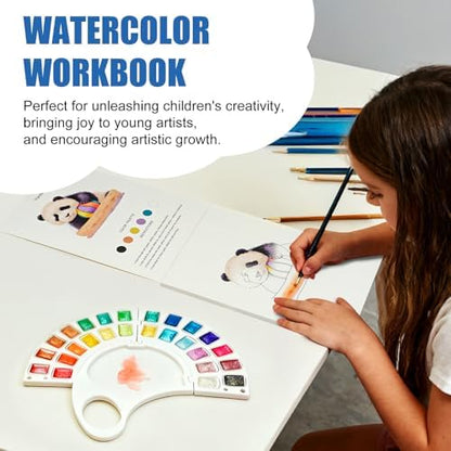 Watercolor Workbook, Water Coloring Book with 13 Pages 300GSM Paper, 26 Colors Watercolor Paint Set with Brush & Storage Bag, Beginner-Friendly Coloring Book for Adults，Animal Theme - Image 2