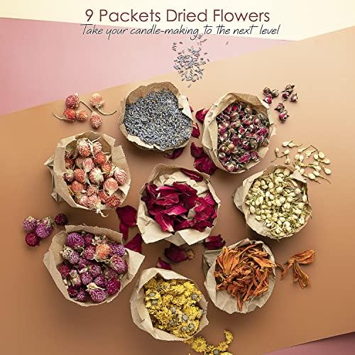 Hearth & Harbor Organic Soy Candle Making Kit for Adults, DIY Crafts, Complete Candle Making Supplies Include Natural Soy Wax, Tins, Dried Flowers, Wicks & More – Gift Idea, Perfect Home Decor – 2 Lbs - Image 4
