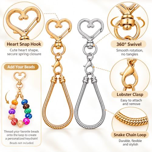 10PCS Beadable Keychain Bars Mixed Color Chain Keychains Key Chain Making Kit - Image 3
