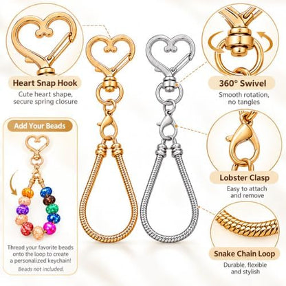 10PCS Beadable Keychain Bars Mixed Color Chain Keychains Key Chain Making Kit - Image 3