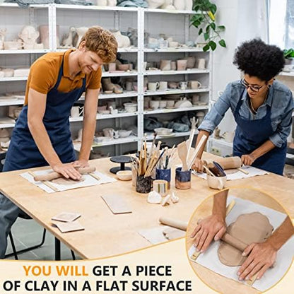 Sasylvia 10 Pcs Clay Pottery Rolling Pin Guides,5 Size,Wood Color - Image 4