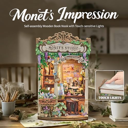 Book Nook Kit DIY Miniature House 3D Wooden Puzzle - Monet's Studio - Image 3