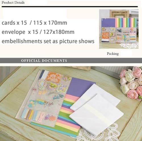 Huralona Greeting Card Making Supplies Envelope Kit Gift Anniversary Craft - Image 2