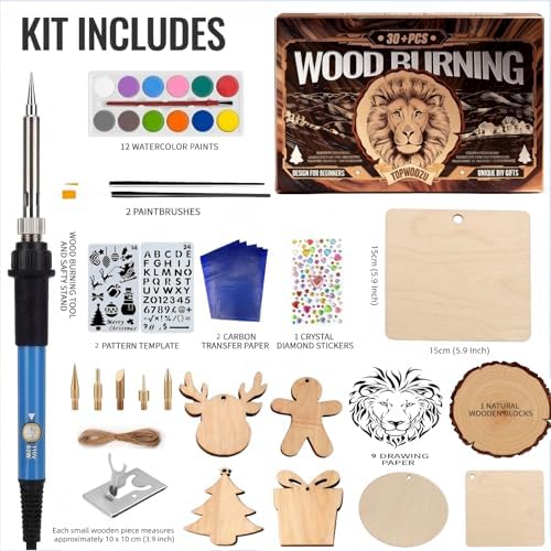 TOPWOOZU Wood Burning Tool Kit for Adults Beginners Christmas Gifts for Men - Image 5