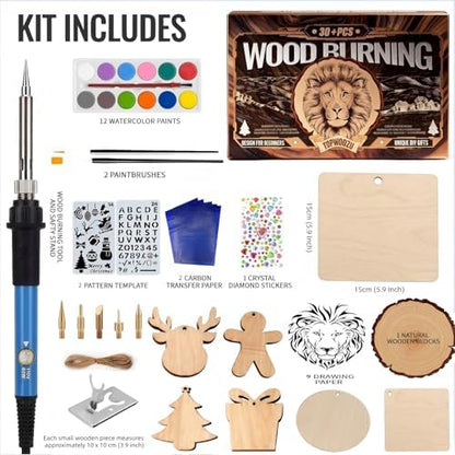 TOPWOOZU Wood Burning Tool Kit for Adults Beginners Christmas Gifts for Men - Image 5