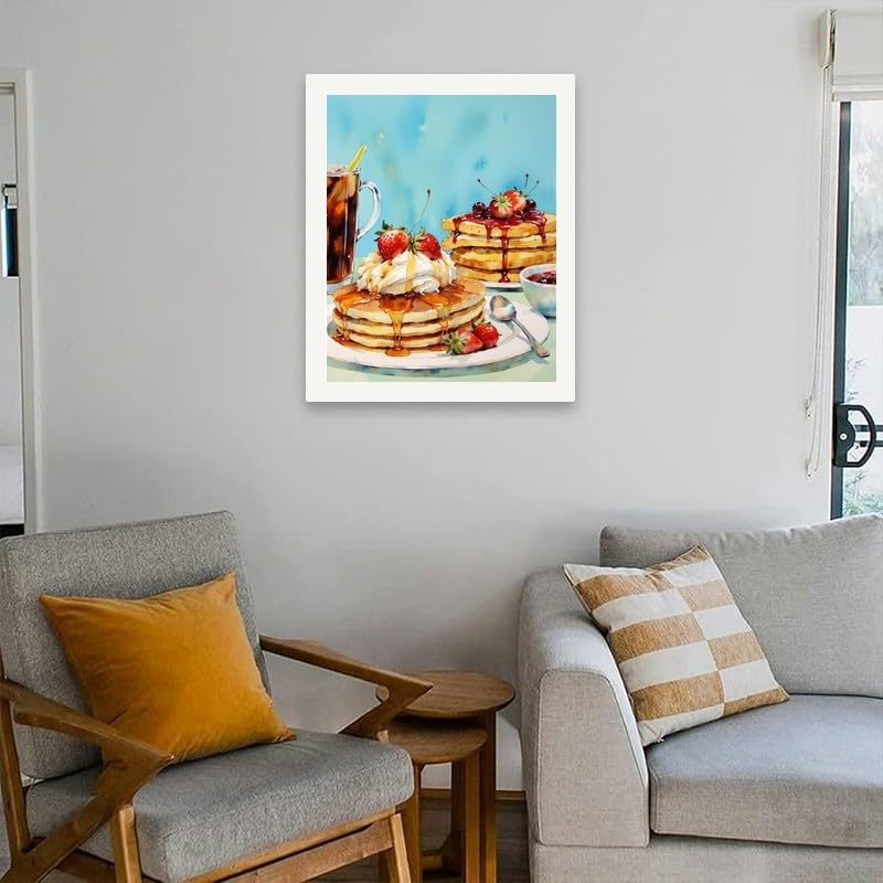 TAOPAOLAB Tasty Dessert Paint by Numbers Kit for Adults - DIY Honey Drizzle Pancake Painting on Canvas 16x20 Inches, Acrylic Paint Set, Suitable for Beginners, Art for Home Decoration or Gifts - Image 4