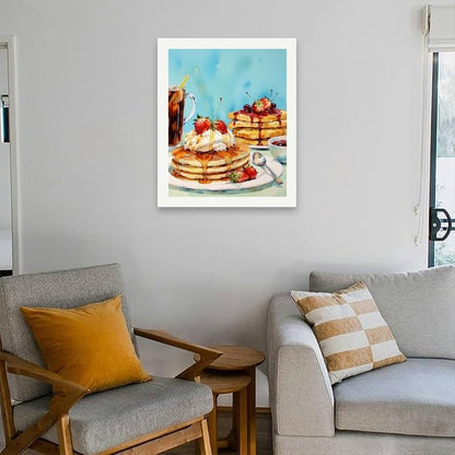TAOPAOLAB Tasty Dessert Paint by Numbers Kit for Adults - DIY Honey Drizzle Pancake Painting on Canvas 16x20 Inches, Acrylic Paint Set, Suitable for Beginners, Art for Home Decoration or Gifts - Image 4