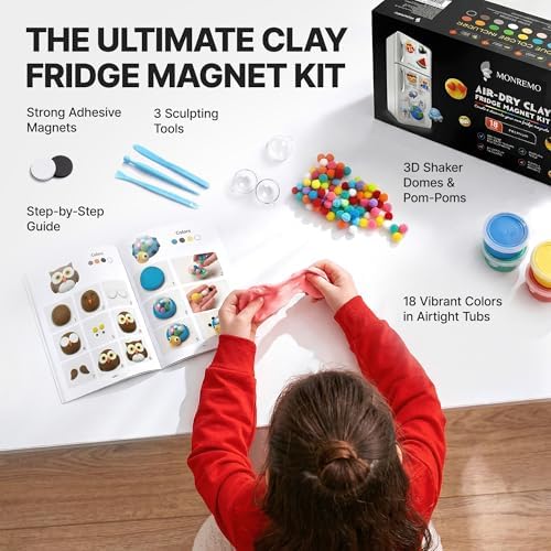 Air Dry Clay Magnet Making Kit for Kids, 18 Colors DIY Fridge Magnets - Image 2