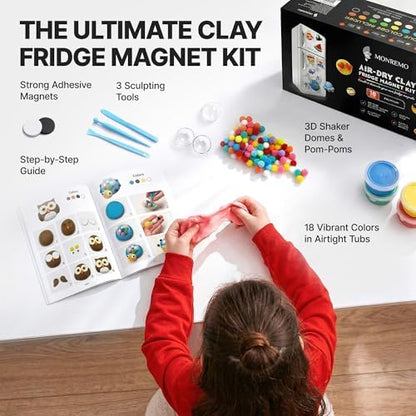 Air Dry Clay Magnet Making Kit for Kids, 18 Colors DIY Fridge Magnets - Image 2