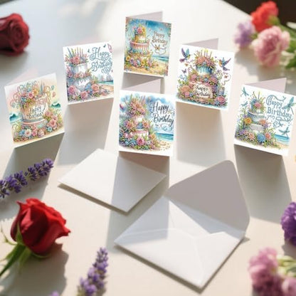 LAKEQUILL 5D Diamond Art Painting Graduation & Birthday Cards, DIY Congratulations Greeting Cards Kit, 6PCS Full Drill Round Diamonds for Adults, Thoughtful Handmade Gift for Beginners - Image 4