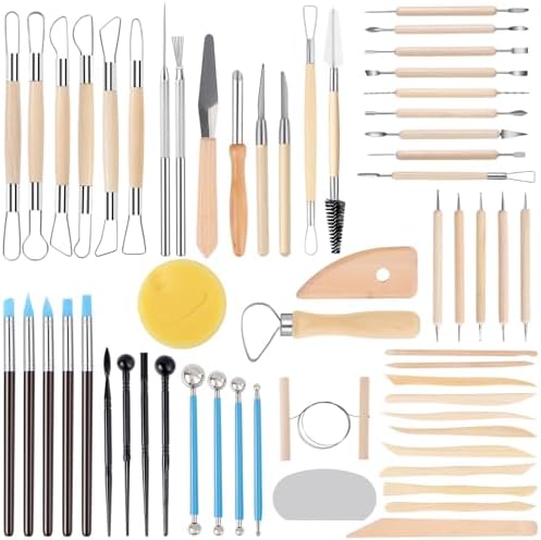 Tovotum 57PCS Pottery Clay Sculpting Tools Ceramic Carving Tools Set by Tovotum