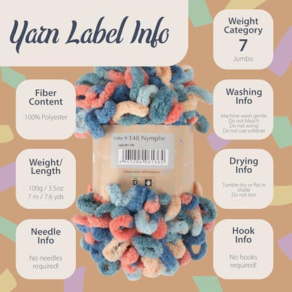 JubileeYarn Fun Finger Loops Yarn - Purple Pink White - 1 Skein - Image 5