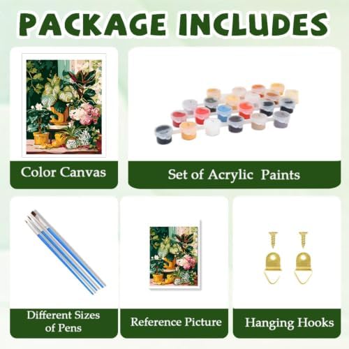 ICYANART Plant Paint by Numbers Kit for Adults, Adult Paint by Number Kits - Image 5