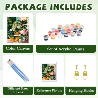 ICYANART Plant Paint by Numbers Kit for Adults, Adult Paint by Number Kits - Image 5