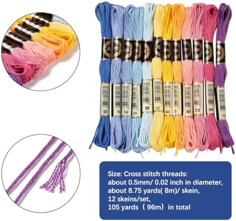 12 Skeins 105 Yards Variegated Rainbow Embroidery Floss for Craft - Image 2
