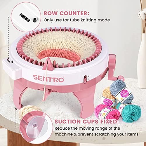 SENTRO Knitting Machine 48 Needles, Smart Circular Knitting Machine, Double Knitting Loom Machine for Adults Beginners,DIY Knitting Board Rotating Machine for Hat, Scarves, Socks - Image 7
