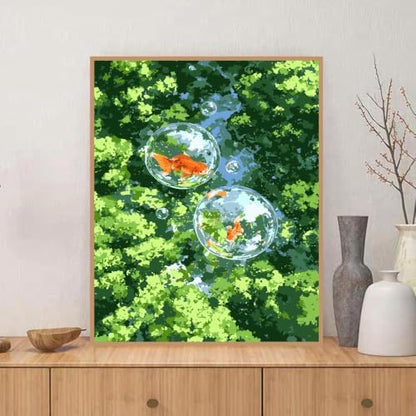 ZRIZQ Paint by Numbers Kit for Adults Beginner,Forest Goldfish,16x20 - Image 3