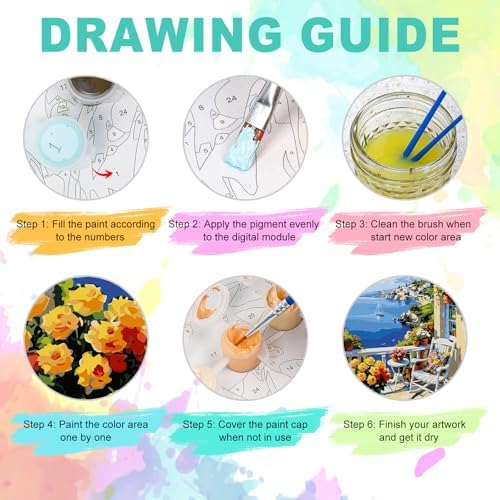 Paint by Numbers Kit for Adults, Coastal Balcony Painting, 16 x 20 Inch - Image 5