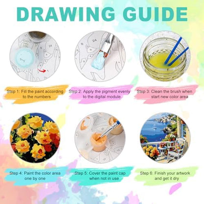 Paint by Numbers Kit for Adults, Coastal Balcony Painting, 16 x 20 Inch - Image 5