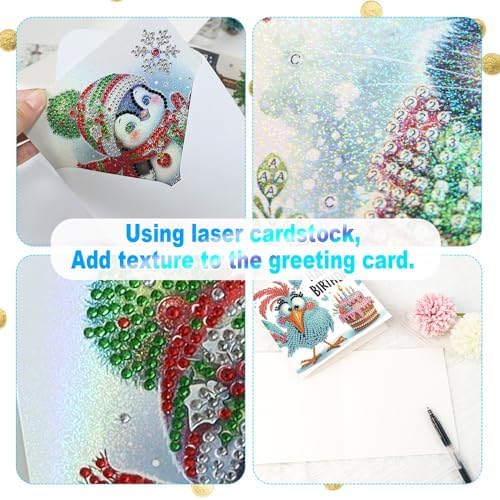 Focart 6-Pack Pets Birthday Diamond Painting Greeting Card Kits, Special Shaped Diamonds Painting, DIY Handcraft for Relatives and Friends with Wishes,Unique Design Crafting for Birthday Cards - Image 4