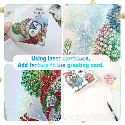 Focart 6-Pack Pets Birthday Diamond Painting Greeting Card Kits, Special Shaped Diamonds Painting, DIY Handcraft for Relatives and Friends with Wishes,Unique Design Crafting for Birthday Cards - Image 4