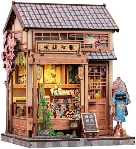 CUTEBEE Book Nook Kit - DIY Miniature House Japanese Sakura Kimono Shop by CUTEBEE
