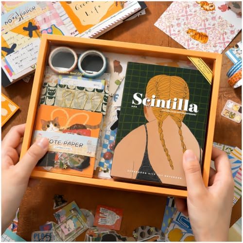 Cozy Cat Scrapbook Kit, Junk Journal Supplies with Stickers & Washi Tape - Image 2