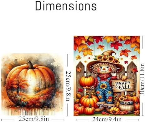 2 pack Fall Pumpkin Paint by Numbers Kit for Adults Beginner With Framed,Scarecrow Easy Adult Paint by Number Kits on Canvas DIY Painting for Beginners Art by Numbers for Home Wall Decor 10x12 Inch - Image 5