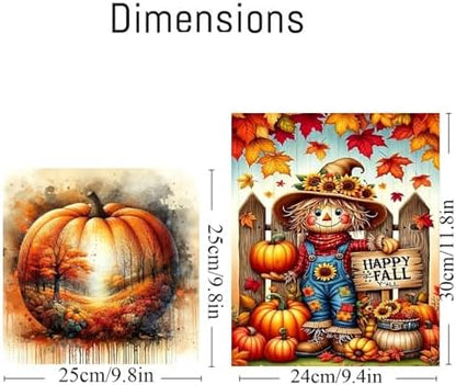 2 pack Fall Pumpkin Paint by Numbers Kit for Adults Beginner With Framed,Scarecrow Easy Adult Paint by Number Kits on Canvas DIY Painting for Beginners Art by Numbers for Home Wall Decor 10x12 Inch - Image 5
